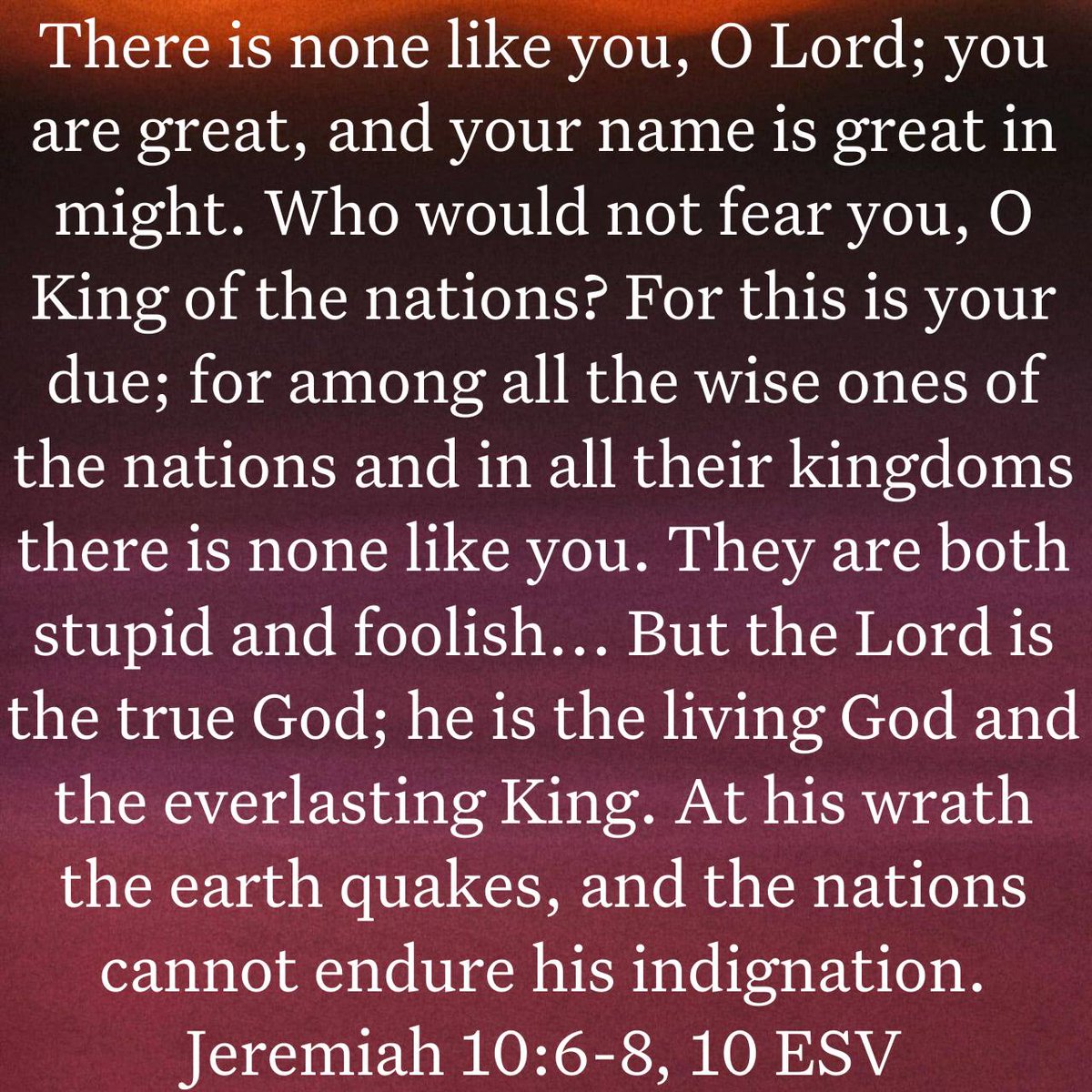 The more disappointed I am by the things that happen, the more I need to remind myself who is sovereign over all &amp; that he is bringing all things toward the end he has decreed before the foundation of the world.