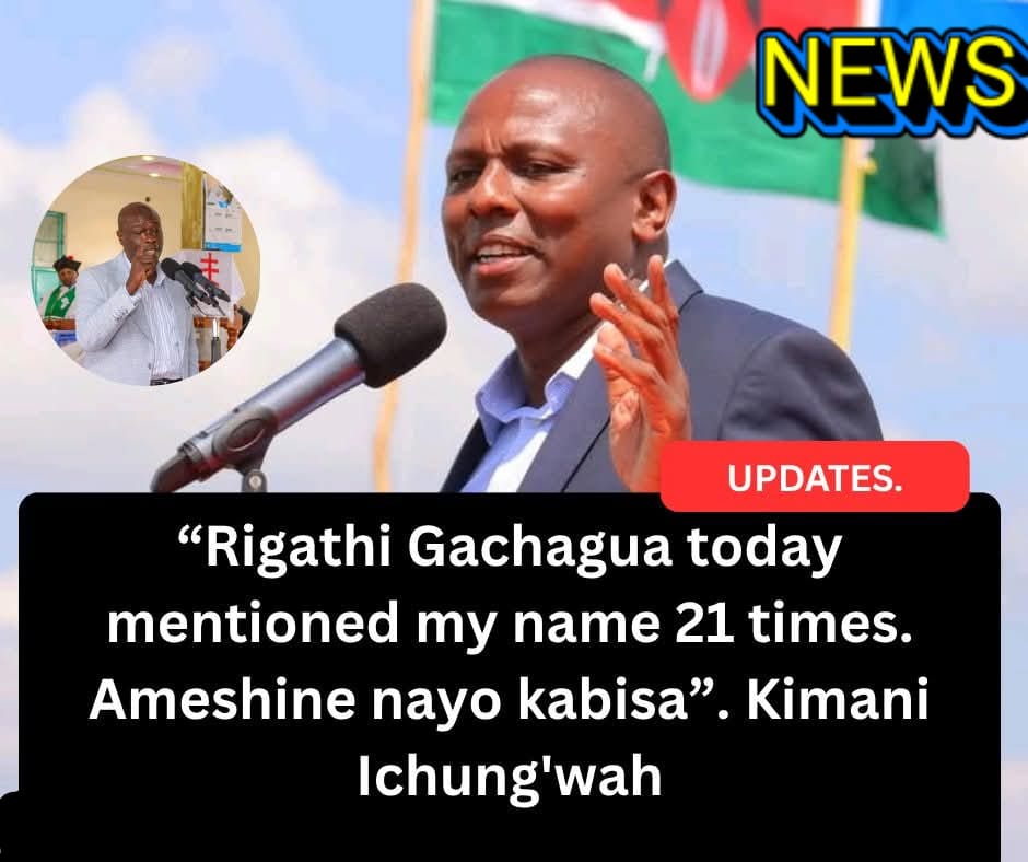 mwendefaith5202's tweet photo. “Rigathi Gachagua today mentioned my name 21 times. Ameshine nayo kabisa”. Kimani Ichung'wah
#trending
#updates
#politicalnews
#kenyanews
@citizentvkenya
@followers https://t.co/bYts3kDTtq