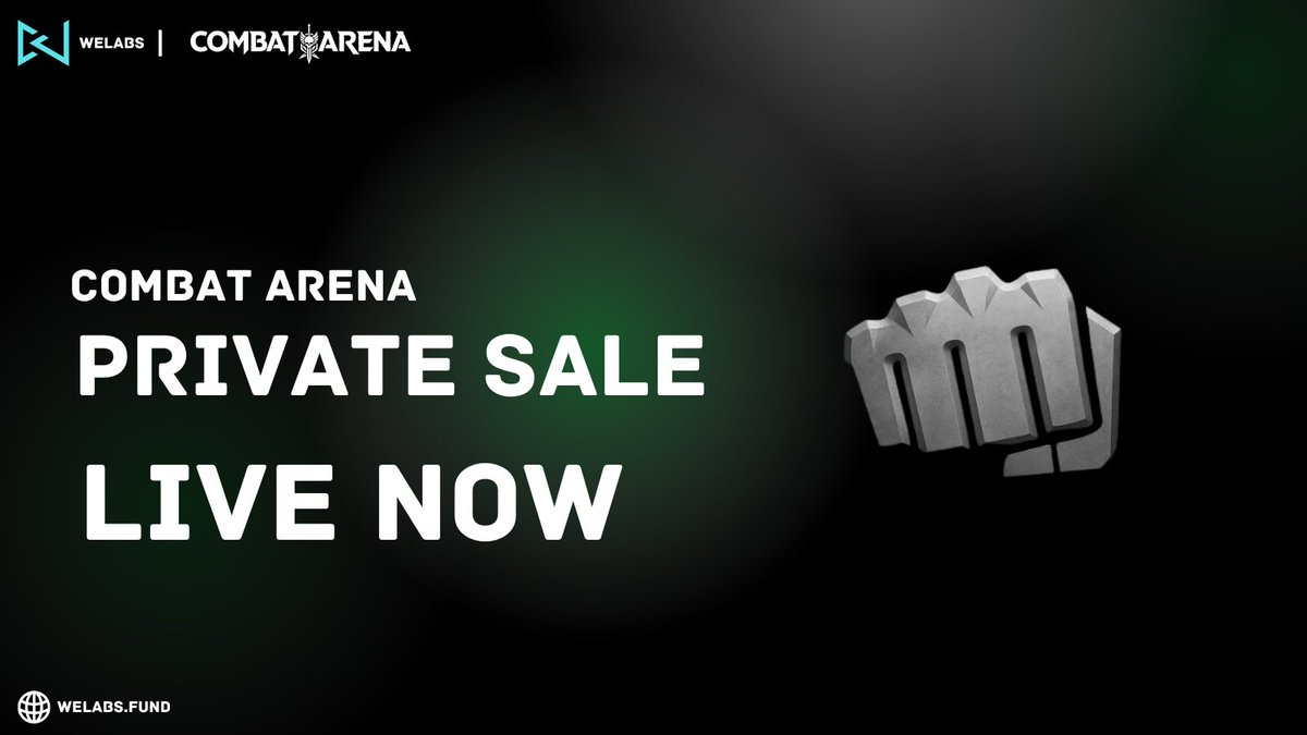 welabs_vc's tweet photo. Combat Arena Private Sale Live Now 

@CombatArenaAI is a combat simulator with live prediction market where AI vs. AI duels happen in real time. Every move, decision, and reaction is controlled entirely by the AI.

Buy link: https://t.co/5k81gNiHrd

Price: $0.005
Vesting: 25% at TGE, then 9months Linear Vesting
Refund Policy: non-refundable 
Total raise: $30,000 

Combat Arena Links:-

Website: https://t.co/GM16b1LGxP
X(twitter) : https://t.co/i5jWf0Aepd