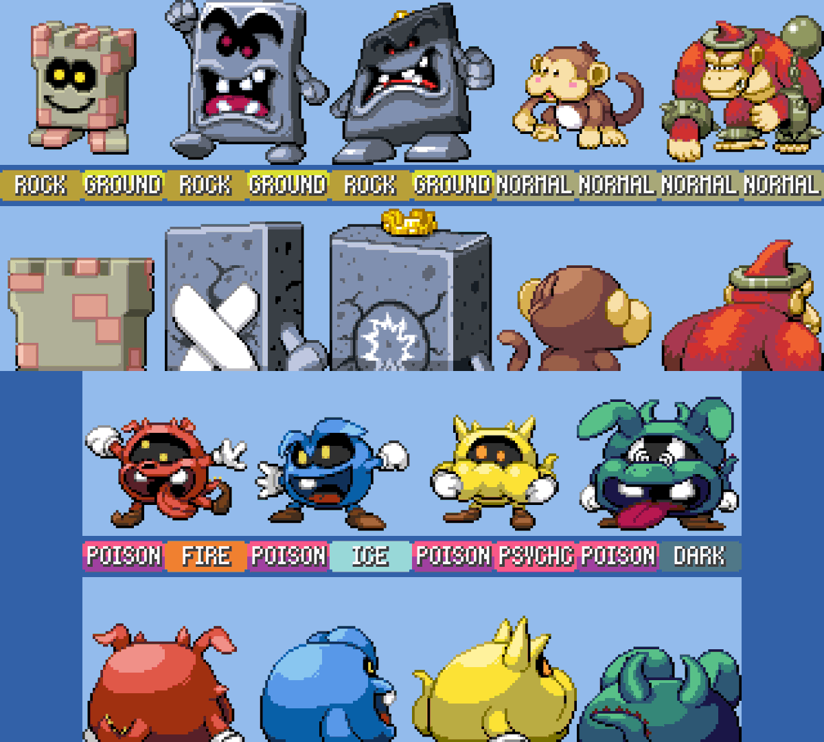 This is all I can show for now. Gonna need more time to work on even more sprites but they will come

#Mario #Pokemon #Pixelart