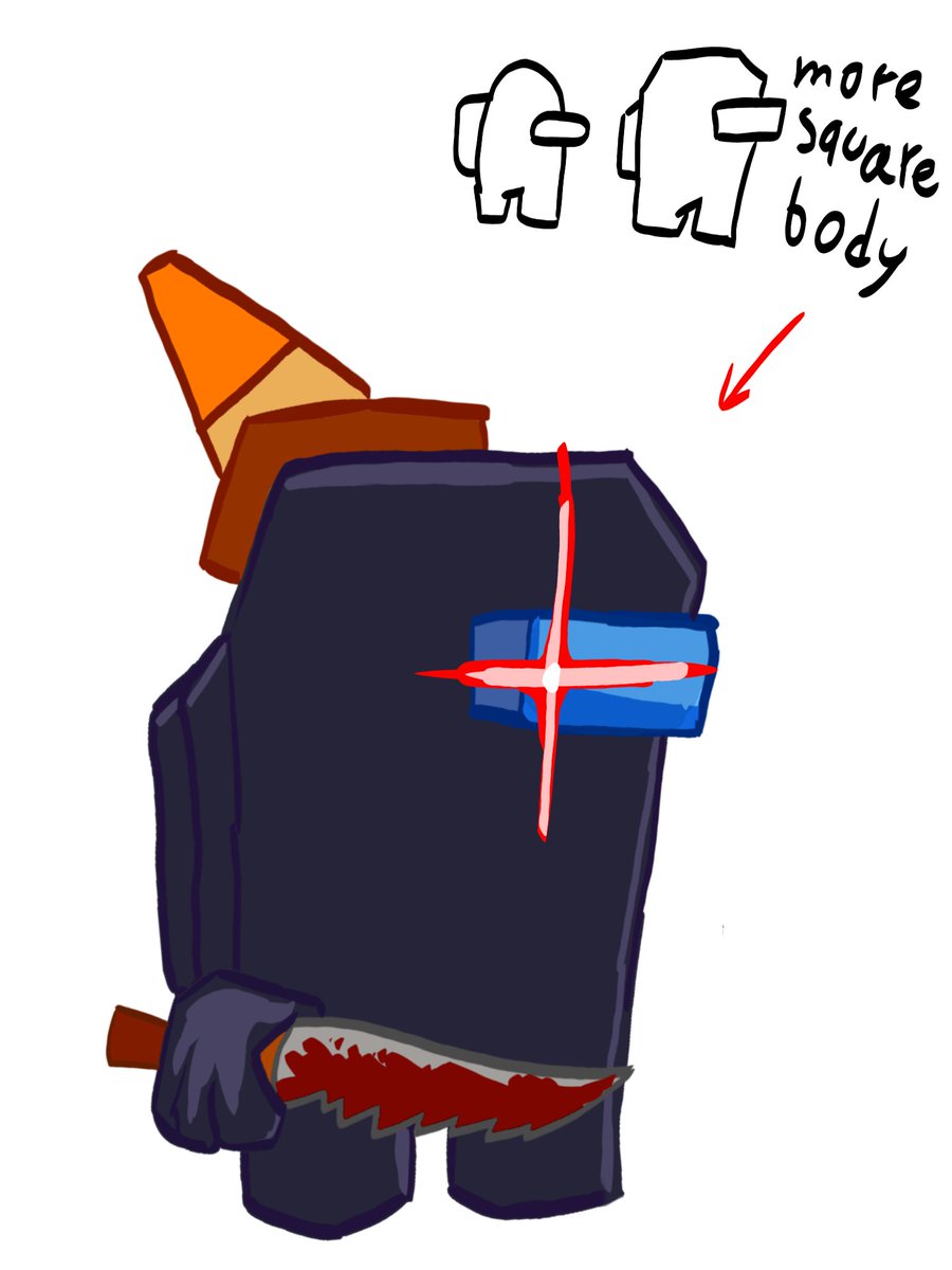 Randomdude37596's tweet photo. I was bored so i drew a lazy redesign for Black impostor from #vsimpostor (also cuz i like the mod), making them look like a brick lmao.
#fridaynightfunkin #fnf https://t.co/Vd99pnOuIc