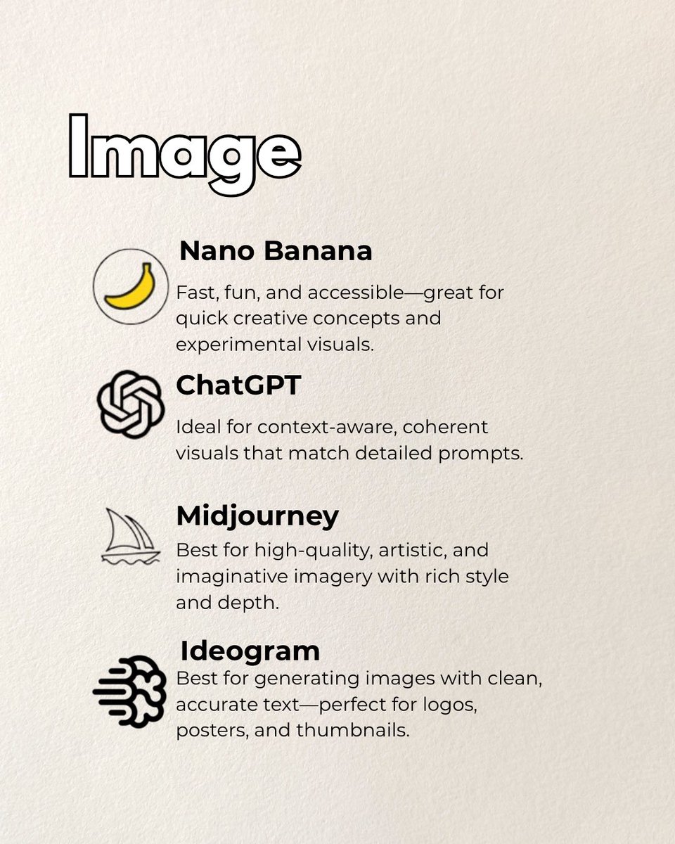jessicanaziri's tweet photo. If you never know which AI to use for what, I’ve got you👩🏻💻 These are the best free options for AI and their specific use cases. Thank me later.
https://t.co/bAcb4OwOqL 🔗
AI use cases, best AI tools, best AI platforms,
AI tools
1/2
#aitools #aiusecases #bestai #aihacks #claude https://t.co/IKGoPRYG4M