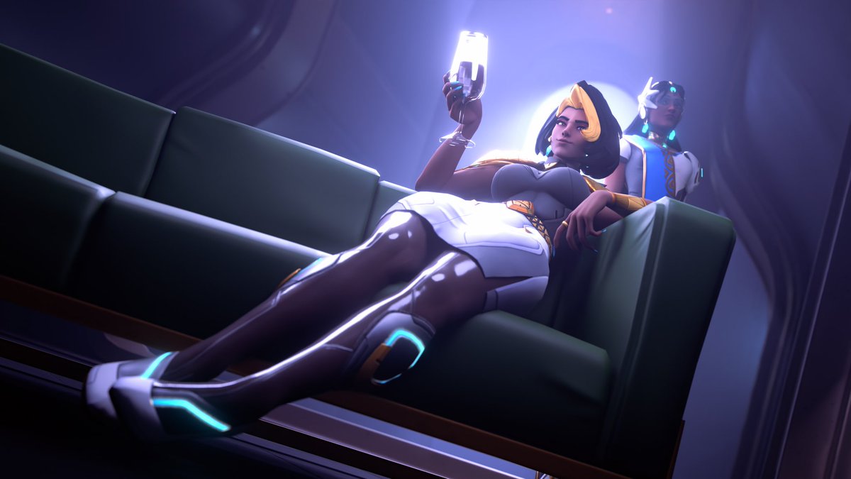 Necropolix's tweet image. Domina (again)!🍷💛🤍🖤

#Overwatch #OverwatchArt