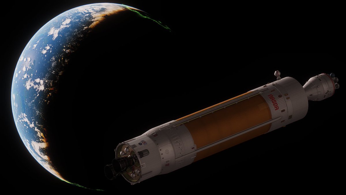 Punished_Jess's tweet image. meanwhile, in my KSP save:

NASDA successfully tested a second nuclear stage which took a crew of two around the Mun for the first time in 7 years. The Athena program has officially begun with reusable lander testing happening at Skylab as well.