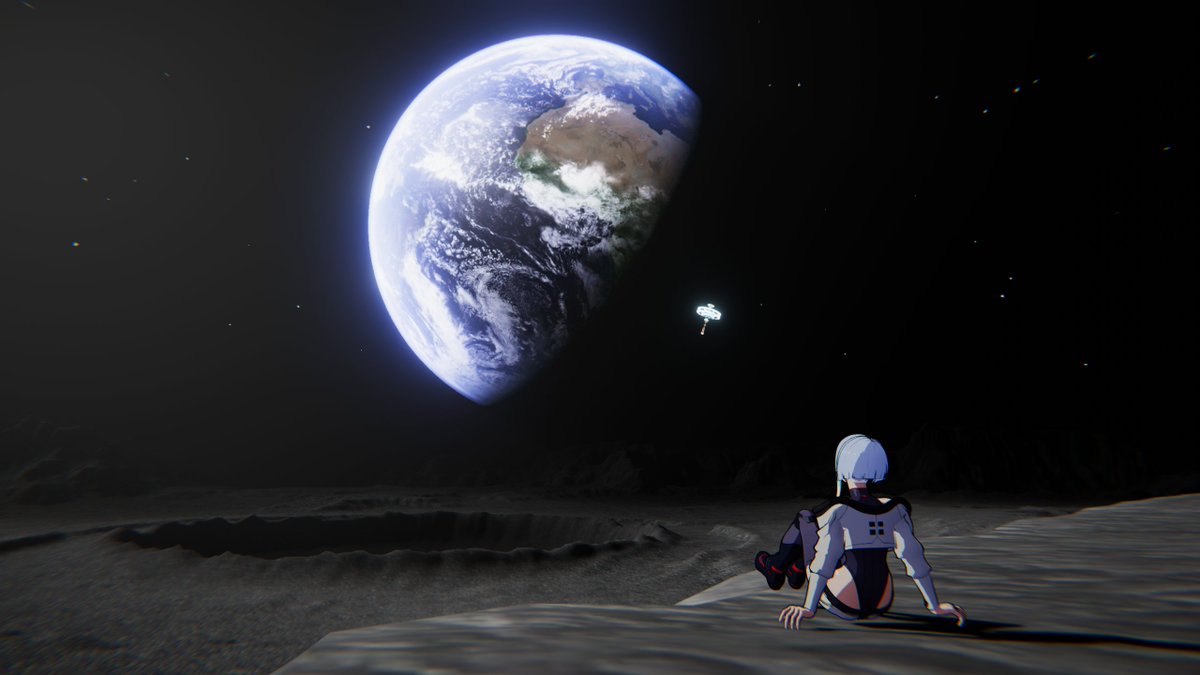 n4rGm5DmrVXXz6I's tweet image. Cyberpunk Edgerunners˸ Moon Base
ミツミル
--
「一緒に月へ行こう」と誓ったのに、なぜ今は私だけなのだろう...
SSC装備で月面へ。銀白の地表に隕石孔が広がり、地平線は暗黒の宇宙へと続く。遠く地球が青く輝き、静寂の中で唯一の温もりを放つ
#VRChat_world紹介 #VRChat #VRC #spacejam3