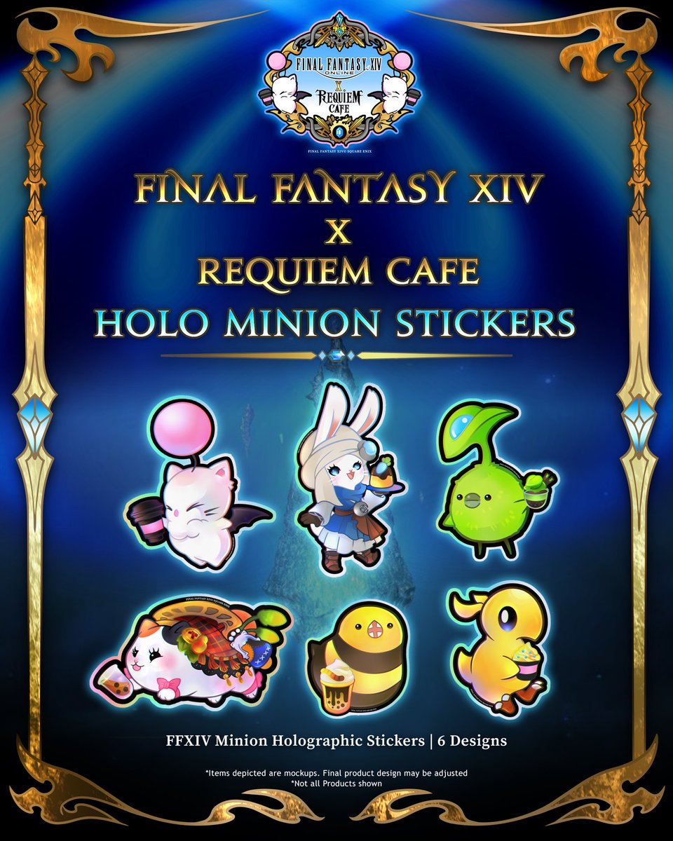 RequiemCafe's tweet photo. It is highly recommended to place a pre-order to secure these collectible items as in-store quantities will be limited.

*Please note that the depicted designs are mockups; the final product may deviate from the item shown. https://t.co/2j21GphhZU