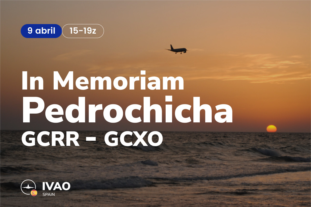 IVAOES's tweet photo. Mañana emprendemos un vuelo especial en memoria de un compañero que realizó una gran labor, difundiendo todo lo que sabía hacer en IVAO... volar. 

Desde GCRR hasta GCXO, pasando por distintos puntos, seguiremos un camino que nos une a su recuerdo y a todo lo compartido ♥️🕊️

Tienes toda la información de evento aquí 👉🏻 https://t.co/sk0mAPXobB