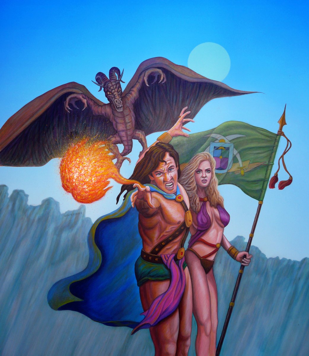 MikeWinterbauer's tweet image. My cool QuestBusters Book of Clues cover painting 1993!
#illustration #popculture #retrogaming #coverart