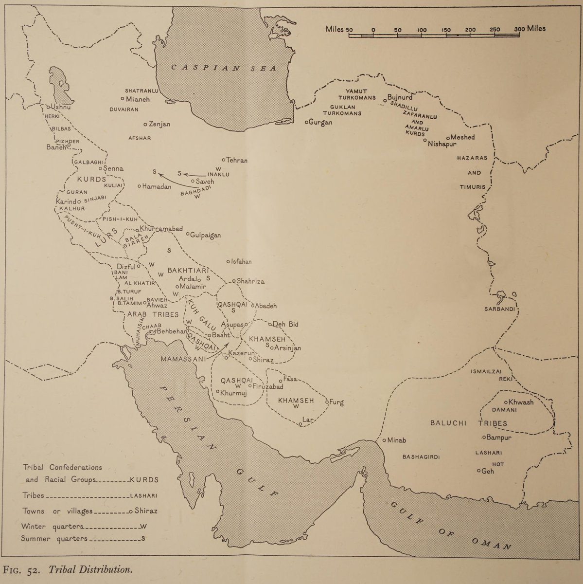 EdmapsCom's tweet image. History, maps and tribes: A map of the tribal distribution in Iran, ca. 1940 (from British Admiralty, Naval Intelligence Division, Persia, London, Sept. 1945)
A British view of the Iranian tribes, tribal confederations and racial groups in the 1940s. 
#map #history #population