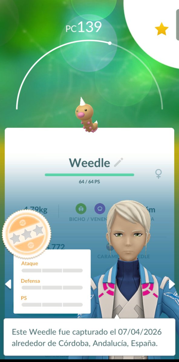 AkesGranada's tweet image. Me sale uno y revisando tenía otro 000... 🫪 #PokemonGo #Nundo