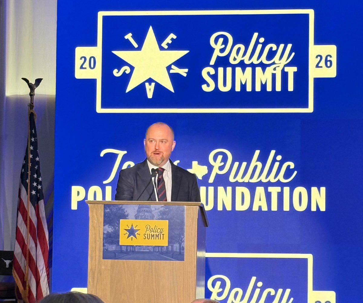 TPPF's tweet image. The 2026 Texas Policy Summit is here!

TPPF CEO @gsindelar and Executive Director @robhenneke kicked off the opening lunch session.

🎥 Register to watch online at TexasPolicySummit.com
