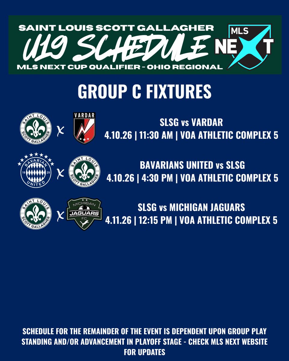 CoachMPMcCarty's tweet photo. College Coaches: @SLSGSoccerClub will be in action at the @MLSNEXT Cup Qualifier in Ohio this weekend - come out and check out the groups, lots of talent and players that will fit into programs of every level. 

#recruiting #mlsnext #ncaasoccer #collegesoccer #uncommitted https://t.co/4VjRsrOrD6