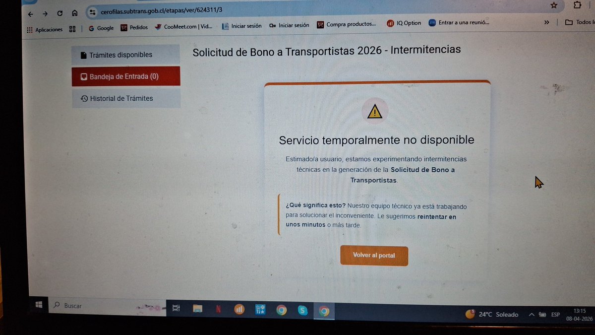 rafd1409's tweet photo. @Subtrans #cerofilas @MTTChile @TTISantiago buenas tardes. Es imposible hacer el tramite. Llevamos toda esta semana intentándolo y nada. @GobiernodeChile https://t.co/vzb9dijFtR