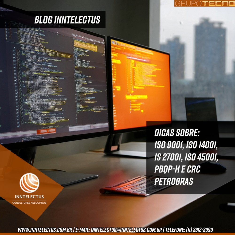 inntelectus's tweet photo. Interessado em dicas sobre as normas ISO 9001, ISO 14001, ISO 27001, ISO 45001, PBQP-H, Auditorias Internas, além de CRC Petrobras?

Acesse nosso blog: https://t.co/A9HDPj23KI

#GrupoTecno #INNTELECTUS #ISO9001 #ISO14001 #ISO27001 #ISO45001 #PBQPH #AuditoriaInterna #CRCPetrobras https://t.co/ykShfHpMGr