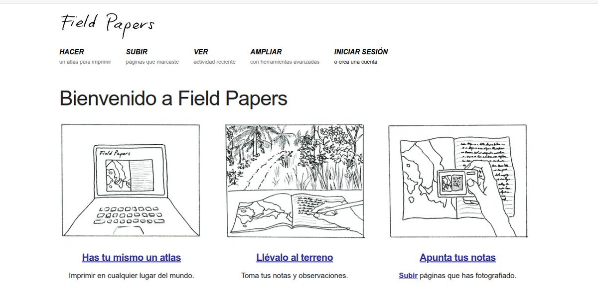 asalmendez's tweet image. Para quienes requieren cartografía impresa de consulta rápida, Field Papers es un recurso indispensable. Esta plataforma utiliza la base cartográfica de #OpenStreetMap para crear 'atlas' personalizados. 

Además de permitir la impresión de mapas detallados, su característica más