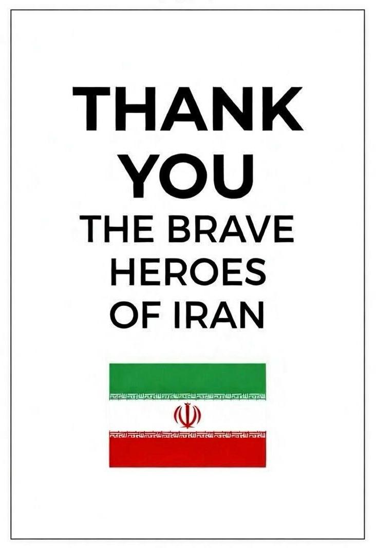 StopBombingIran's tweet photo. THANK YOU, TO THE BRAVE HEROES OF IRAN. 🇮🇷 https://t.co/nBs93XVcgN