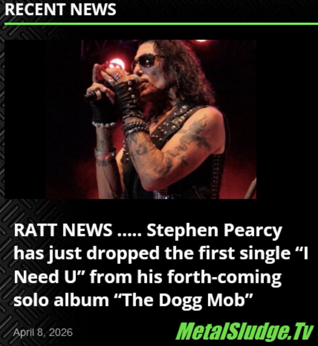 StevieTuff's tweet photo. RATT NEWS ….. 
Stephen Pearcy has just dropped the first single “I Need U” from his forth-coming solo album “The Dogg Mob”
#stephenpearcy #ratt #topfuelrecords #topfuelentertainment #rodent #rattpack #roundandround #wantedman #metalsludge 

https://t.co/5iXfELiuRt https://t.co/erwNGe1dgt