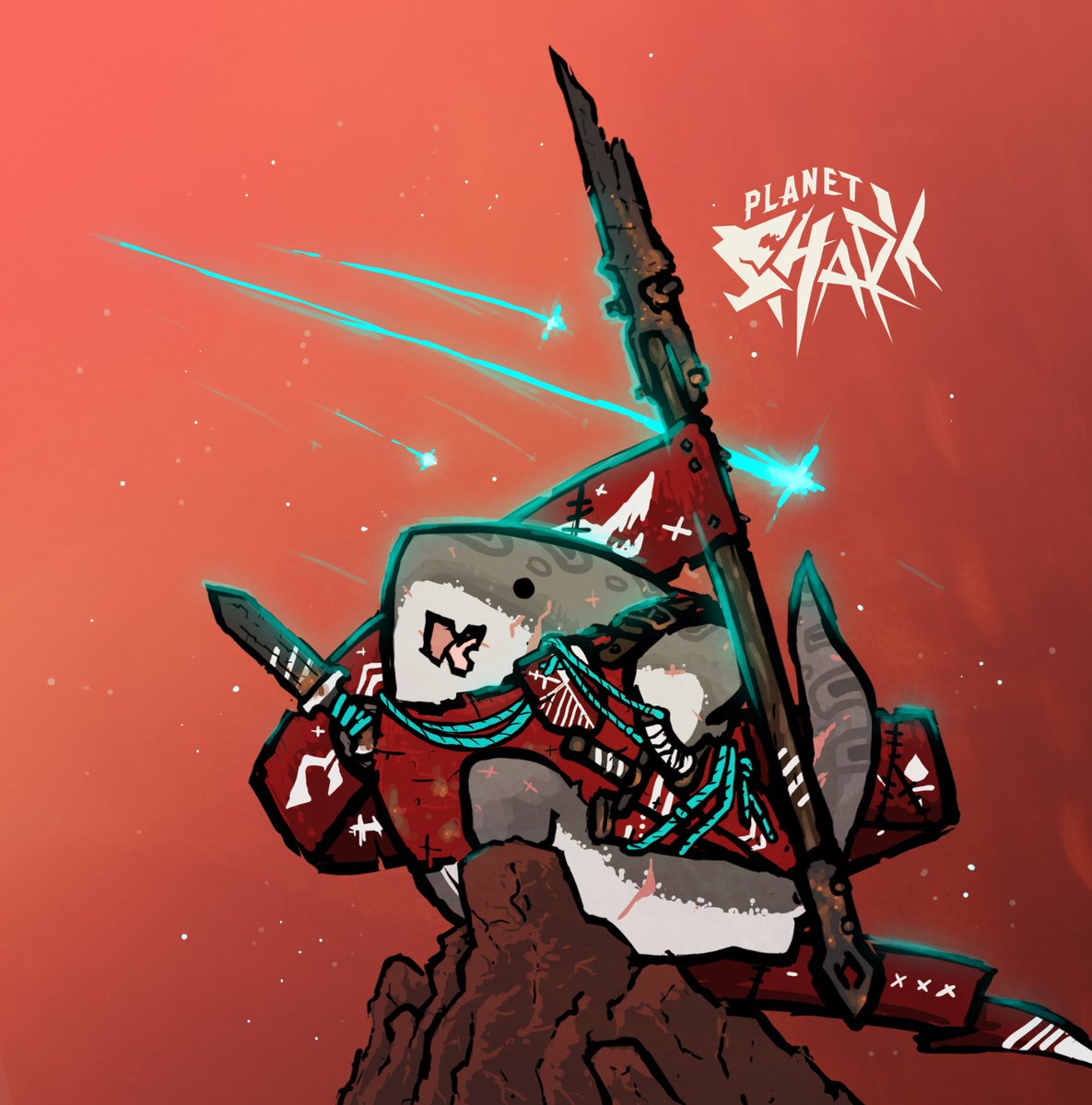 spectralidax's tweet photo. Because we released the full version of Planet Shark (which can be found here https://t.co/f23BsR21zr ) I'm going to be reposting some of my favorite Planet Shark art this week until I run out. I hope you all enjoy. 8 https://t.co/uzfNvzWxBE