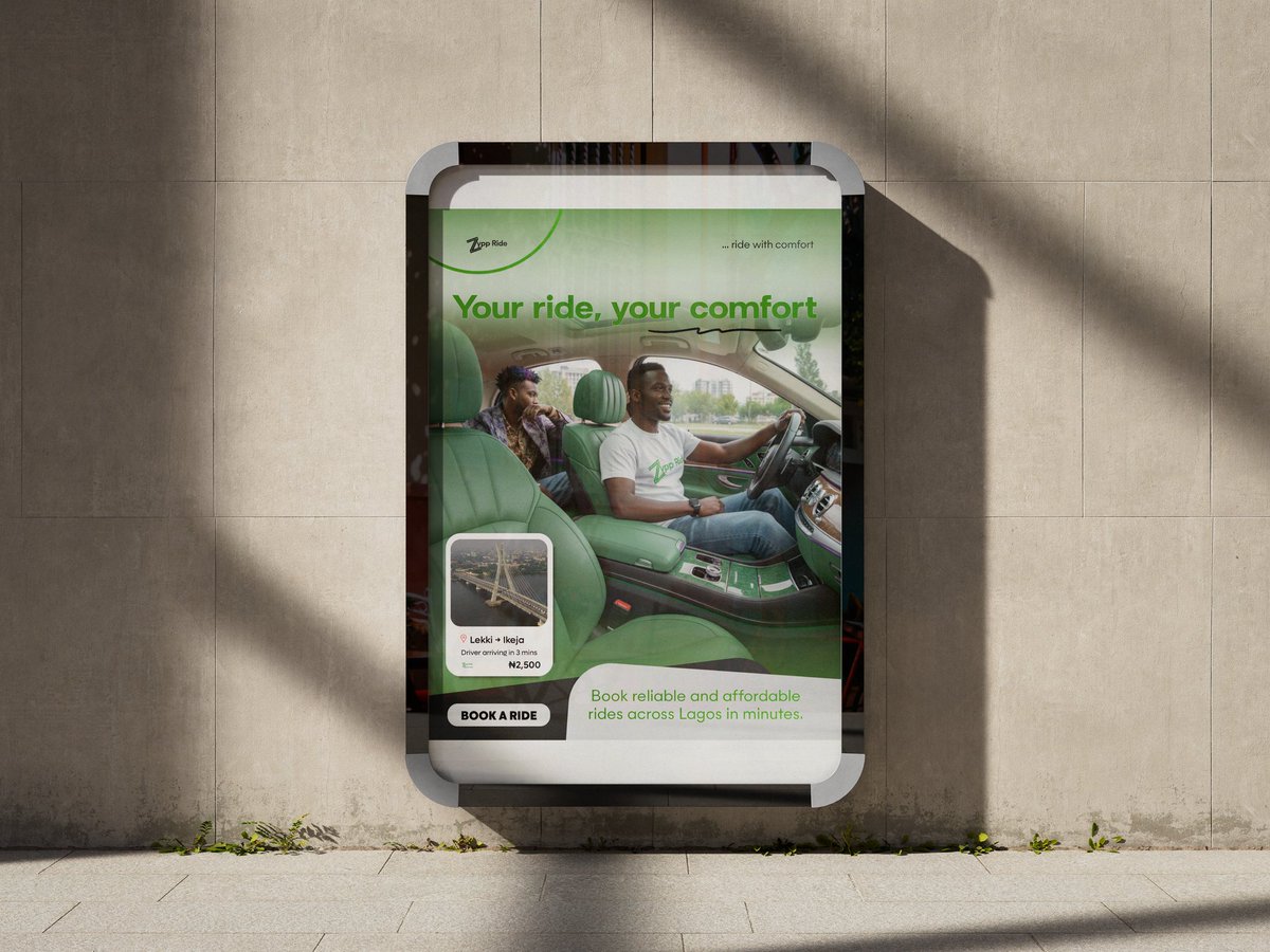 basito_graphics's tweet photo. Many commuters struggle with unreliable rides, long wait times, and uncomfortable experiences.
For ZyppRide, I created a clean and modern brand identity that communicates trust, comfort, and ease, making everyday movement stress-free.#GraphicDesign #brandidentity https://t.co/TGIF4DQCsn