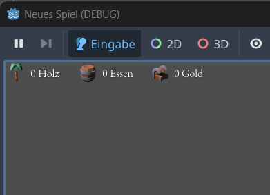 RainwareGameDev's tweet photo. Back to Game dev Day 1 – KontorGG ⚓️

Resource UI (Holz, Essen, Gold) gebaut
Komponenten + Localization Setup in Godot
Erste 3D Icons integriert

Noch alles rough – aber seit langem mal wieder Godot #gamedev #indiegame😄 https://t.co/Axr7KXjySF