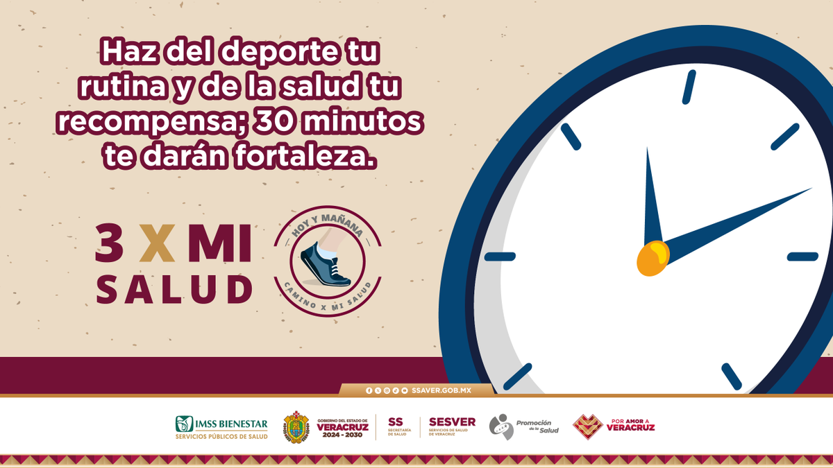 PromoSaludVer's tweet image. ⛹️‍♀️⛹️ La constancia es clave: caminar, correr, bailar o andar en bici cuentan. Tu salud es la mejor recompensa.

📌 Hoy y mañana, sin comida chatarra. 🍔🍟🌭🍕
📌 Hoy y mañana, sin bebidas azucaradas. 🥤🧋
📌 Hoy mañana, camino x mi salud. 🚶‍♀️🚶

#3XMiSalud #PromoVer