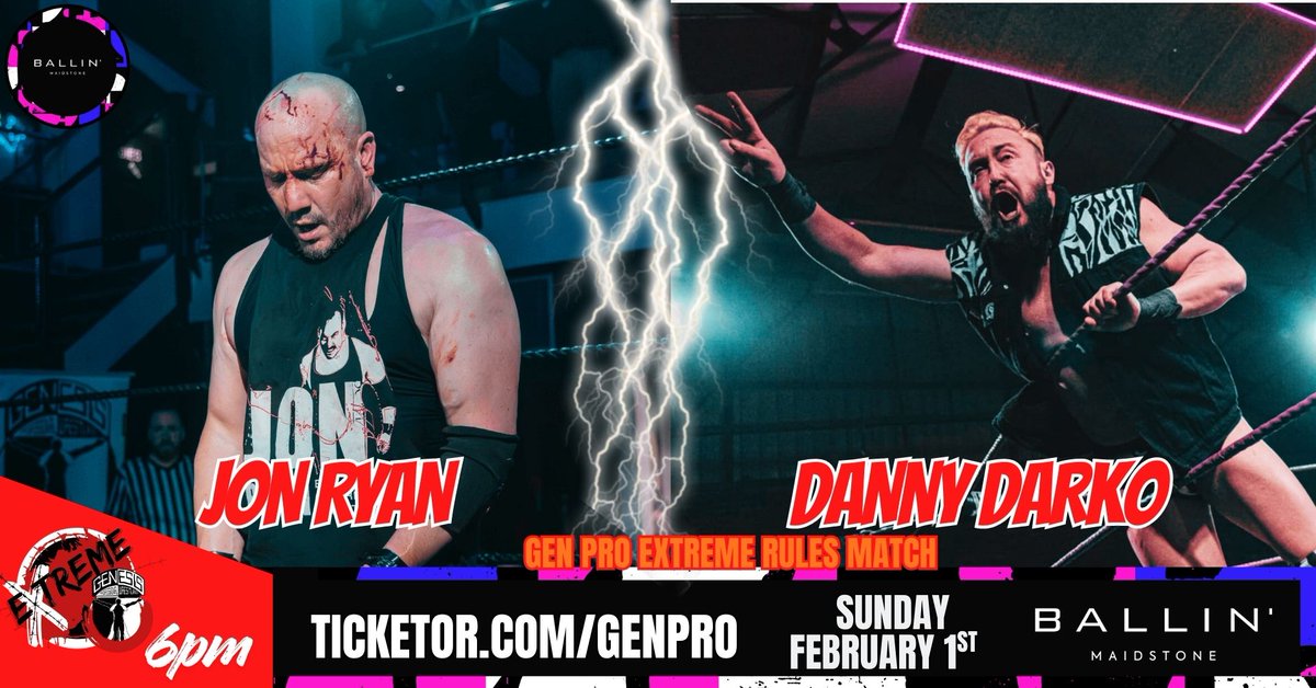 GenProOnline's tweet image. 💥FULL MATCHES AVAIALABLE ON YOUTUBE💥
🔞

WATCH NOW : youtu.be/lbHK_FZdSHc?si…

The Bad Boy of British Wrestling Jon Ryan takes on Deathmatch Legend, Danny Darko in a FIRST TIME EVER MATCH. 

 ◾Tickets : ticketor.com/genpro 

#fullmatch #deathmatch