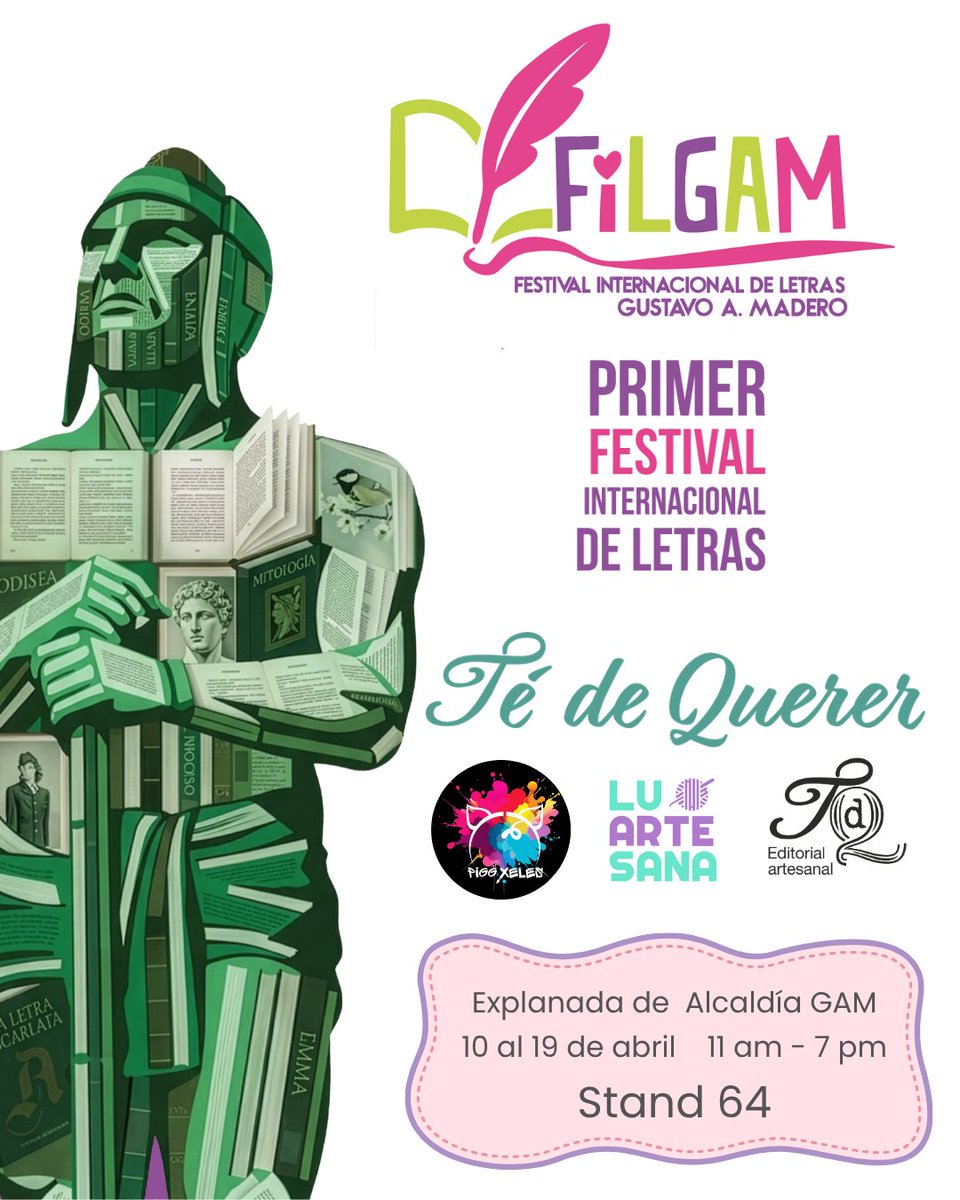 Te_dequerer's tweet photo. Mañana inicia la #FILGAM y allá andaremos con todos nuestros libros y cositas bien chidas de @Lu_Arte_Sana y PiggXeles. Te esperamos en el stand 64. https://t.co/TTQioPyKJN