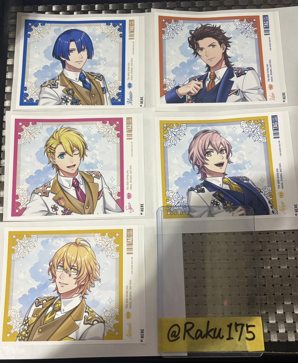 Raku175's tweet photo. 【交換】うたのプリンスさまっ♪
うたぷり TAG缶 ラベル缶

譲▶︎聖川真斗 四ノ宮那月 来栖翔
        桐生院ヴァン 帝ナギ 
求▶︎寿嶺二、美風藍、カミュ

郵送のみ。
剥離紙に移し、厚紙+opp包装。
郵便窓口にて普通郵便での発送。
よろしくお願いします🙇 https://t.co/DsPlThubKJ