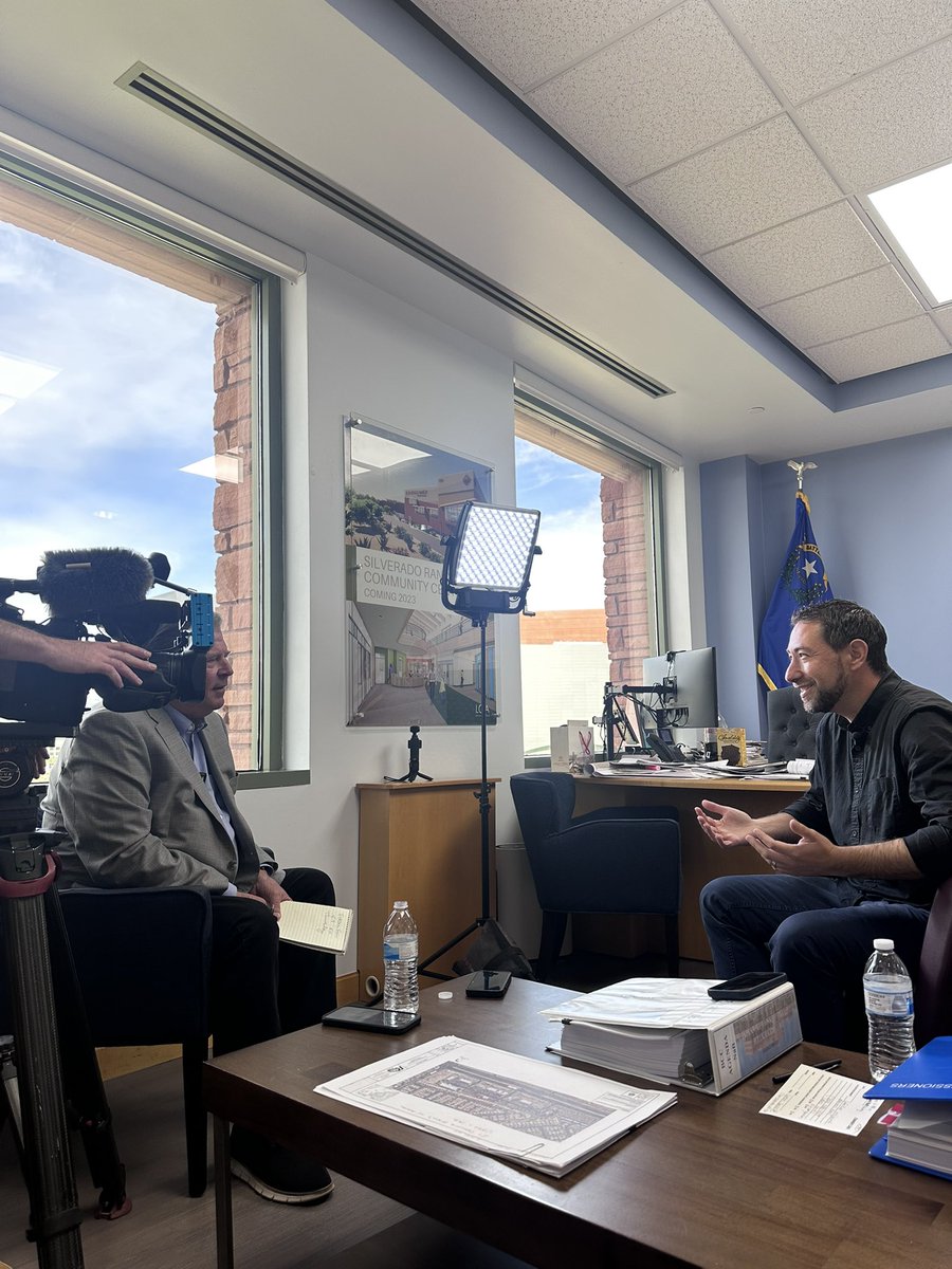 CommishNaft's tweet image. Behind the scenes talking #Laughlin tourism with @SteveNews3LV. Read more: news3lv.com/news/local/lau…