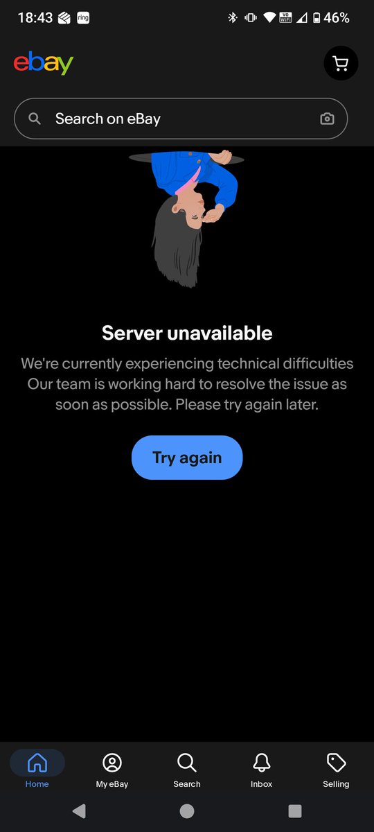mptickner's tweet photo. @eBay_UK @eBay is there something wrong? It's been having issues for 24h now. https://t.co/XT2lxVpIqp