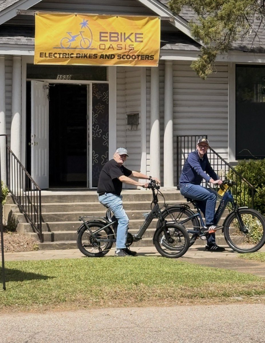 GregThomasDJ's tweet photo. Let’s ride! Something new, e-bike test rides at Ebike Oasis in Montgomery! 😎 https://t.co/CcUK58WYxj