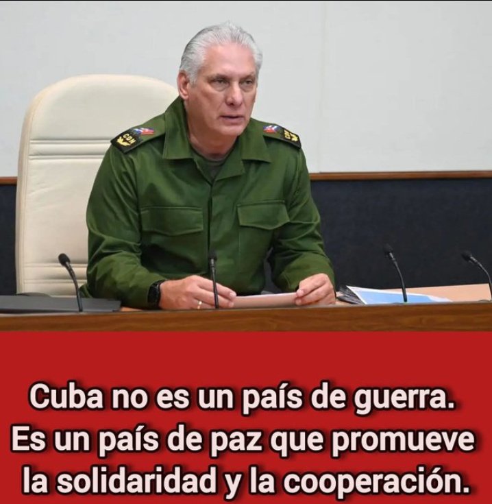 #Cuba es un país que promueve la solidaridad y cooperación.
#CubaPorLaPaz
<a href="/DiazCanelB/">Miguel Díaz-Canel Bermúdez</a>