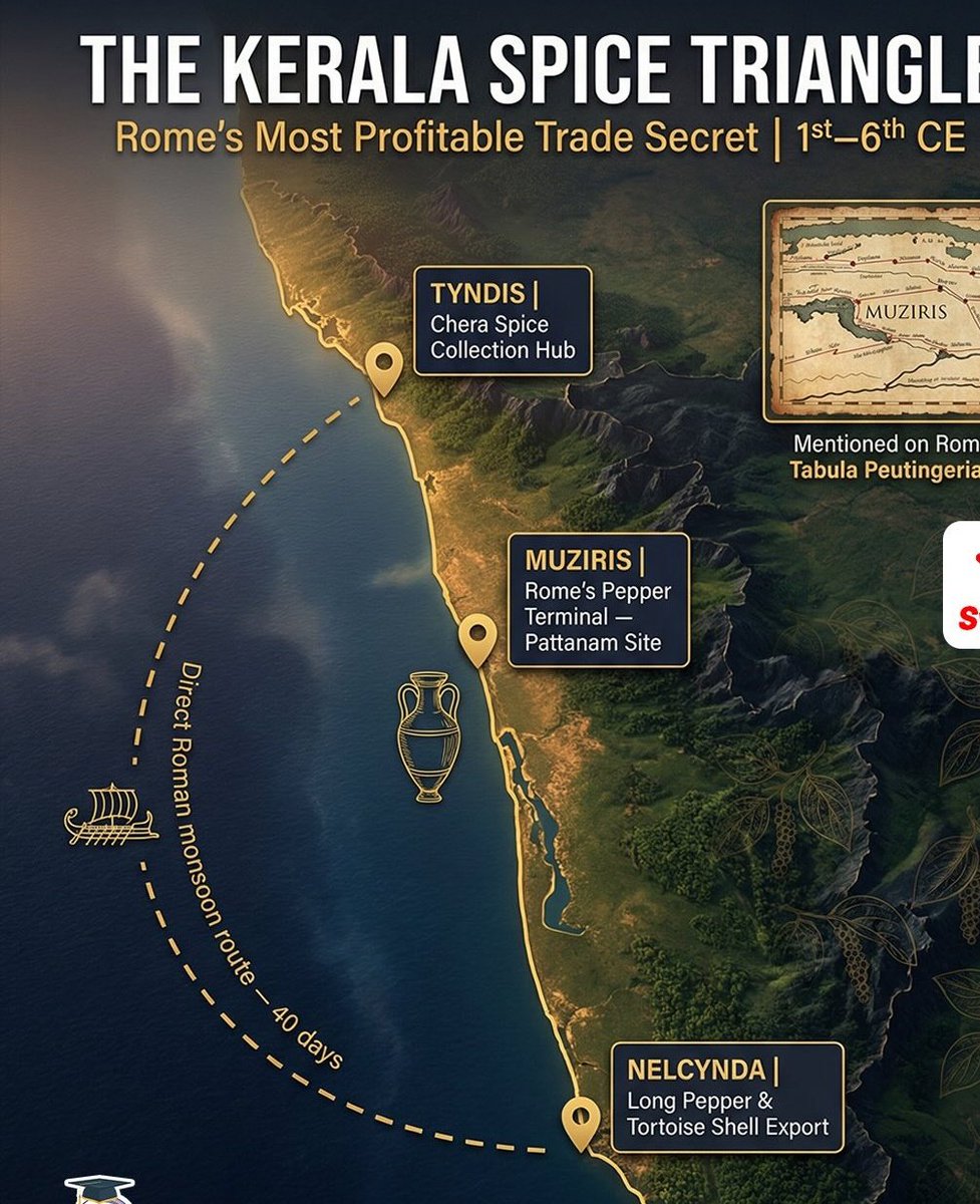Kochadaiyan22's tweet photo. In #Ancient #Tamilakam the #Chera dynasty were strong #maritime traders, connected to international trade routes . The trade networks where #silk came from the East and moved through regions like #Tamilakam . 💥🏹

#Chera  #Tamilkingdom  #Tamilakam  #Maritime  #trade  #Tamilking https://t.co/MzER7pbf40