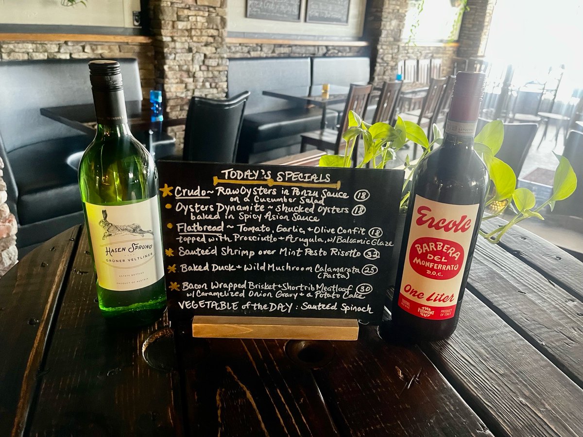 New Blind Mule spring wines including these liter size party pleasers to pair with our spring menu and daily specials. Come on in! 5pm-close Wednesday through Saturday in downtown Brevard.