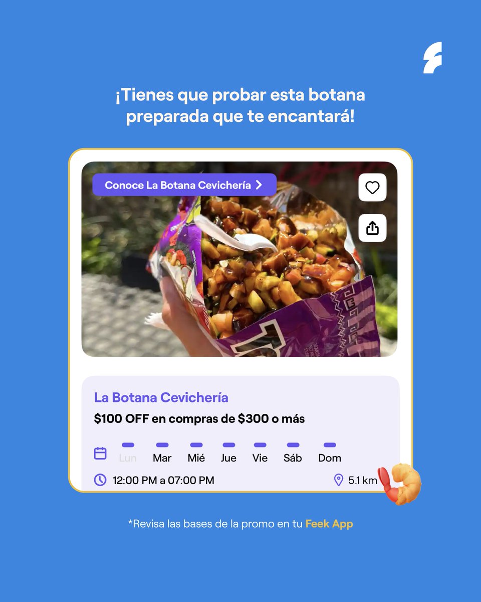 feekmx's tweet photo. Esta es la temporada de comer los mariscos más frescos 🐟🌞 conoce estas promociones exclusivas para ti y come lo más rico 🌊 Reserva ya en tu App
#FoodieFind #FoodieMoments  #monterrey #quehacermty https://t.co/W7op5OFIPY