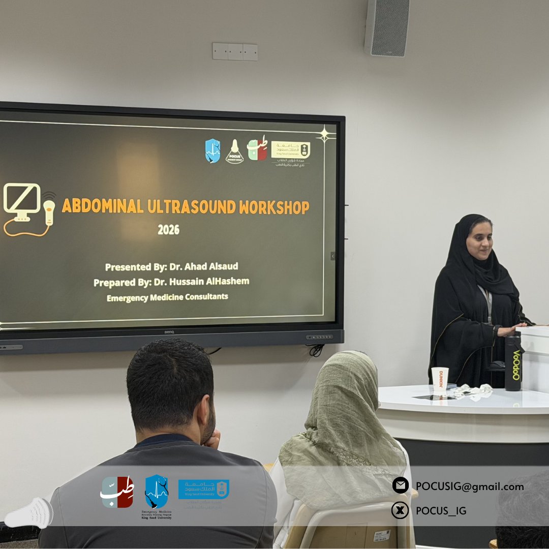 POCUS_IG's tweet photo. Day 4 of The Abdominal Ultrasound Workshop Ended In An Excellent Way!

Presented By:
Dr. Ahad AlSaud
Dr. Rasheed Albalaa 

A productive day of clinical skill-building at our Ultrasound Workshop, We appreciate the commitment to excellence demonstrated by all participants.

#POCUS https://t.co/veRHlQmuR9