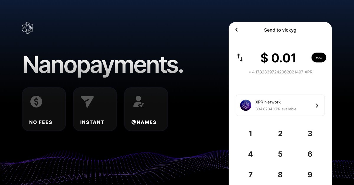 Nanopayments don’t work on most blockchains.

Fees kill them.
Latency breaks them.

So models like:
• AI agents paying per request
• Streaming value
• Machine-to-machine payments

…don’t scale.

<a href="/XPRNetwork/">XPR Network</a> fixes that:
No fees. Instant. @ names.

This is what real