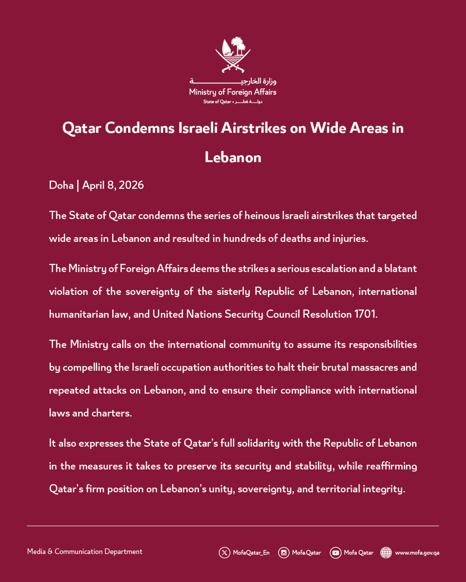 Ministry of Foreign Affairs - Qatar tweet media