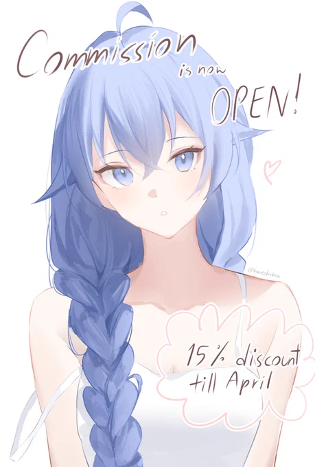 Opening commissions again for 2026 on VGen RTs &amp; likes are a huge support-thank you always 15% OFF for orders until the end of this month! #commissions