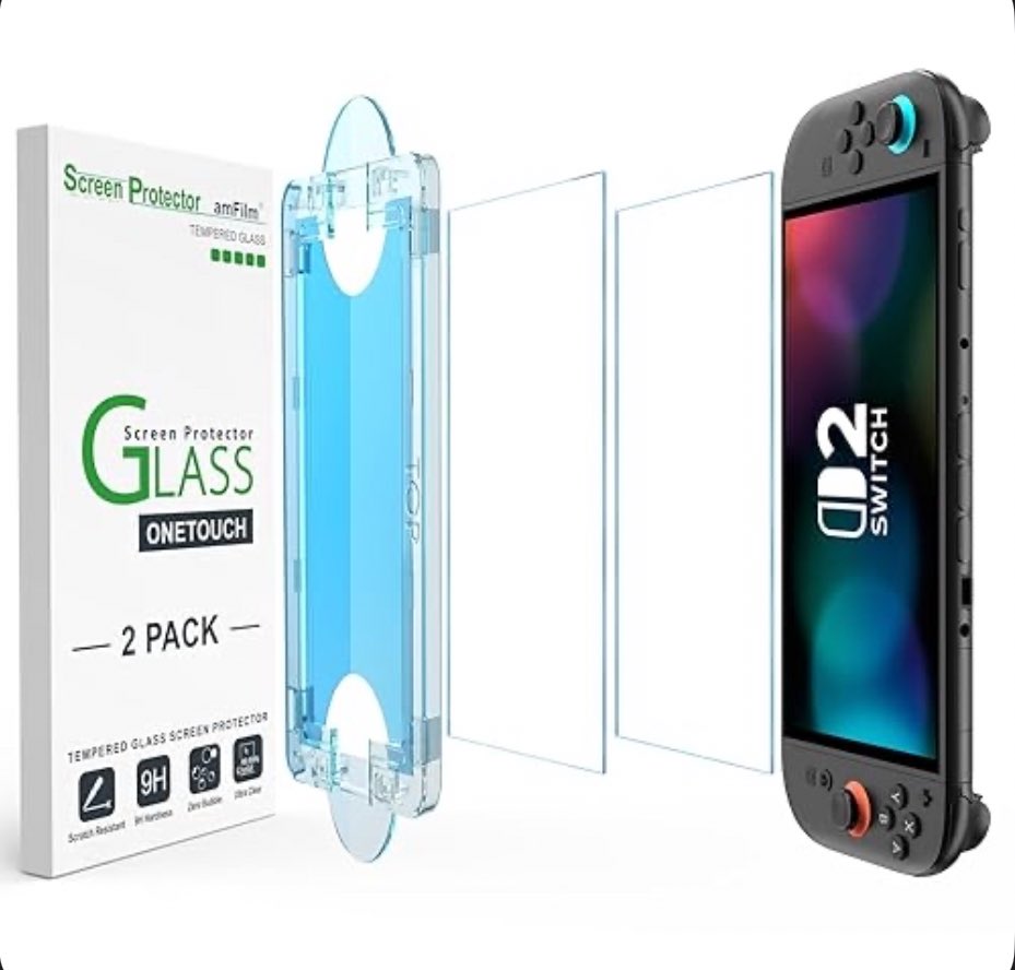 gxlddustwxmann's tweet image. AHHHHH!!!! An item on my Throne wishlist just got fully funded: amFilm Auto-Alignment OneTouch for Nintendo Switch 2 Screen Protector [7.9''] 2025 Tempered Glass, Accessories, 30 seconds Installation, Bubble Free, Scratch Resistant, Touch Sensitive, Transparent [2 Pack] -