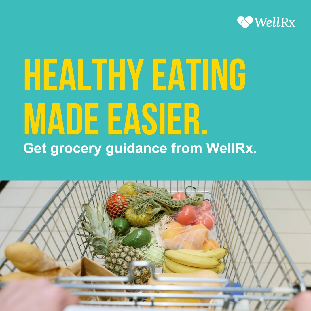 wellrx's tweet image. With WellRx, you can do more than save up to 80% on your prescriptions–you can also get tips for improving your nutrition.

Check out our grocery guidance: bit.ly/41sepeT

#health #wellness #healthandwellness #nutrition #groceries #groceryshopping