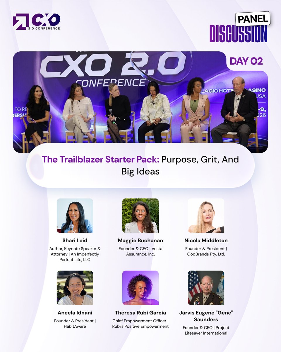 cxo2conf's tweet image. Live at #CXO2Conf, we’re exploring "The Trailblazer Starter Pack" and the mindset required to build ventures that actually endure. In a world of uncertainty, determination is the ultimate competitive edge. #Entrepreneurship