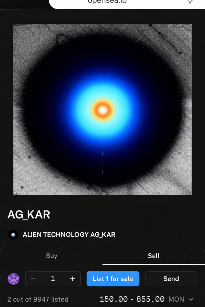 ALIENT315's tweet photo. 🚨 ALIEN TECHNOLOGY FOUNDING DROP IS LIVE

AG_KAR just hit OpenSea.

Real telescope FITS data → 8K cinematic alien artifact.

First piece of 10,000 minted on Monad.

@muny99910260 already holds one.

Reply “AG_KAR” or check link in bio.

#AlienTechnology #AG_KAR #MonadNFT https://t.co/99m1UzorzT