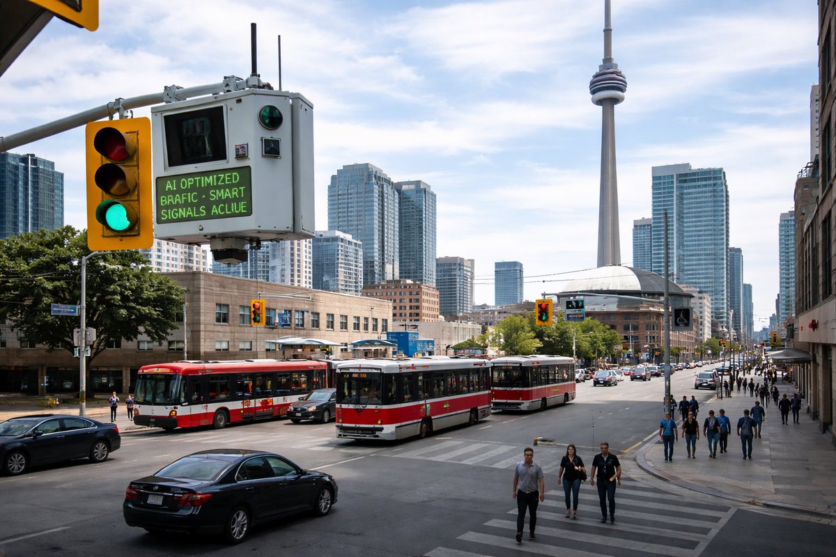 RTNToronto's tweet image. #NEW: Toronto to use AI traffic lights in downtown streets to help reduce gridlock.