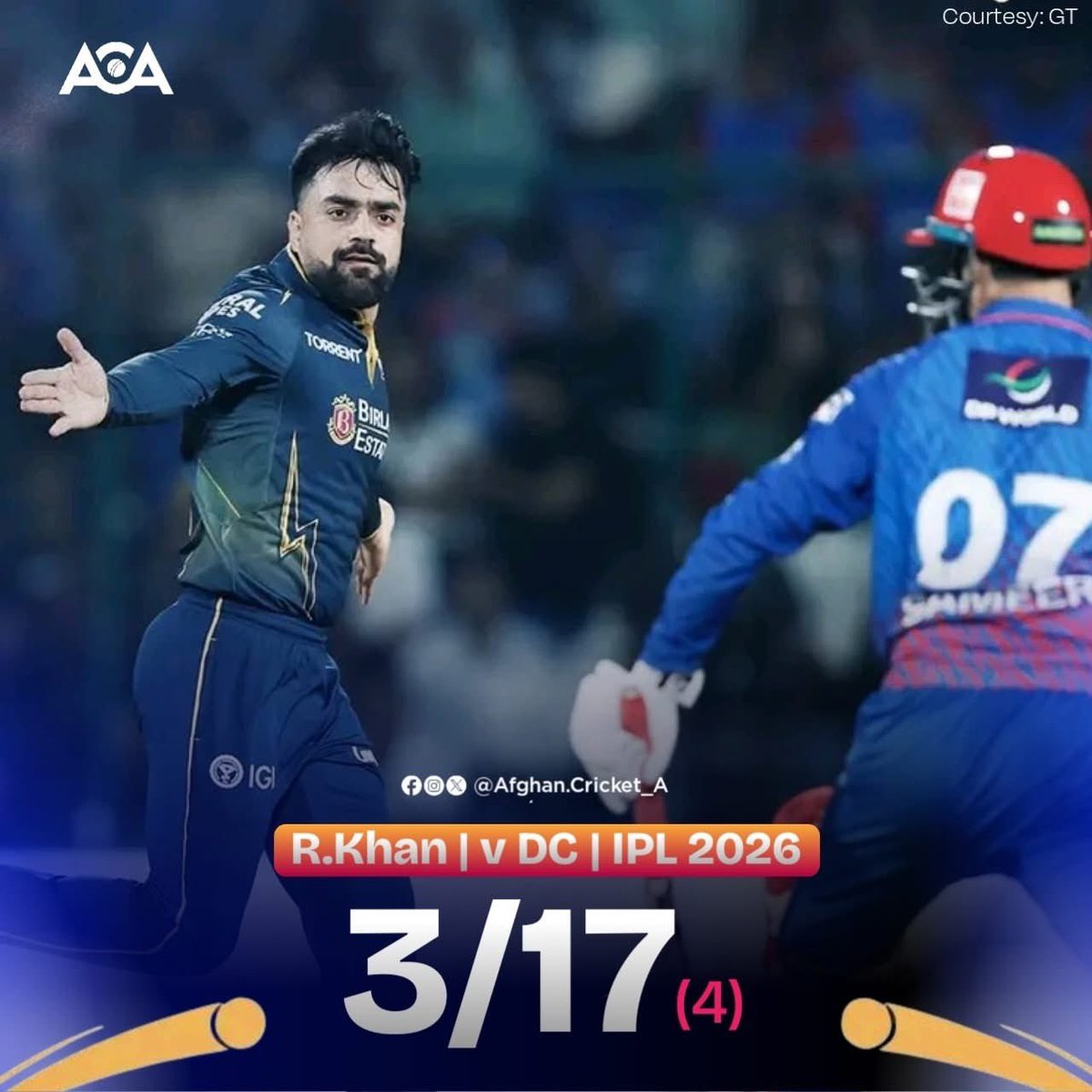 AfghanCricket_A's tweet image. د راشد خان د نن شپې د غوره توپ‌اچونې پای 😍

راشد خان د ډيلي کپېټلز په‌وړاندې لوبه کې درې وېکټې واخيستې 👋 

#ACA | #IPL2026 | #DCvGT