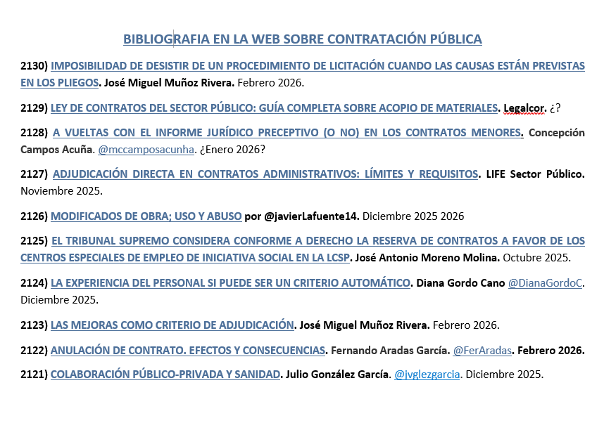 contratodeobras's tweet photo. https://t.co/fG0gwM5fVB BIBLIOGRAFIA EN LA RED EN MATERIA DE CONTRATACIÓN PÚBLICA: @mccamposacunha, @DianaGordoC, @FerAradas, @jvglezgarcia,  José Miguel Muñoz Rivera, Legalcor, LIFE Sector Público, José Antonio Moreno, Javier Lafuente. https://t.co/JFmAIwTODw