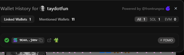 ruxibest's tweet photo. sending fees to his fomo wallet https://t.co/BlbNVmLV56