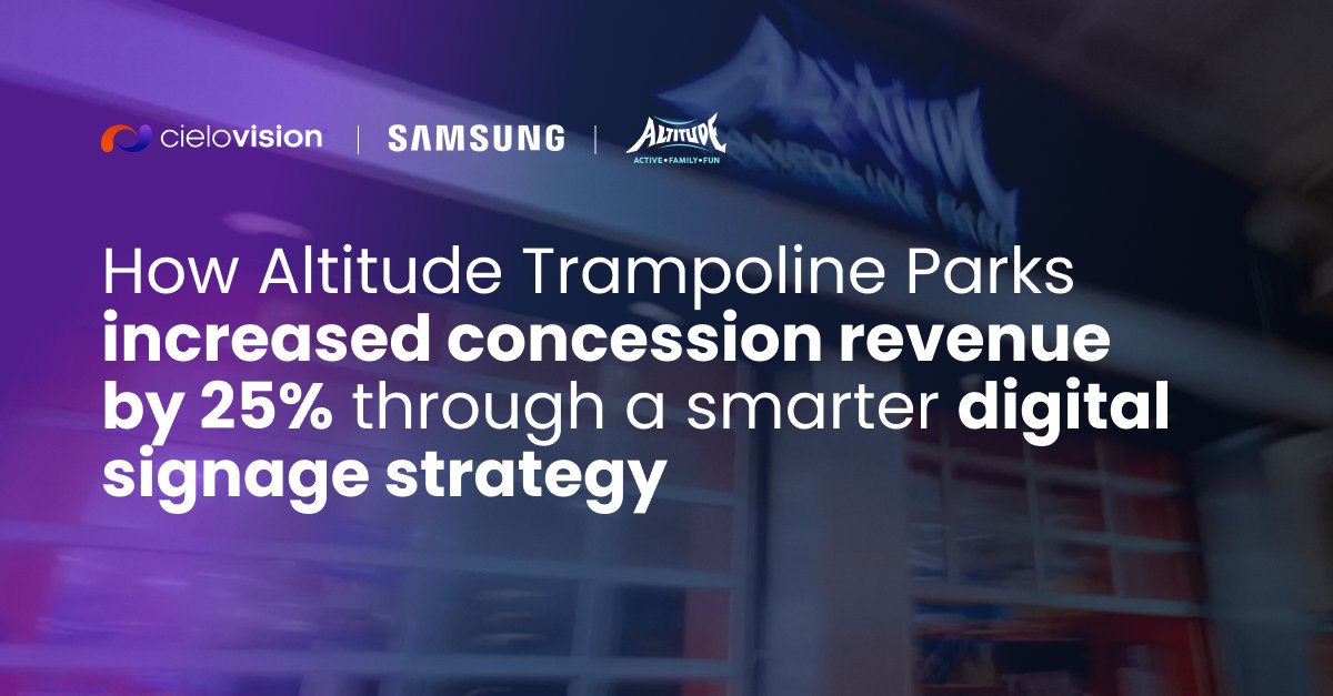 CieloSocials's tweet image. Altitude Trampoline Parks didn’t add more screens. 
They made their environments smarter.

👉 Read the full case study: cielovision.com/case-studies/a… 

#SmartSignage #AI #CustomerExperience #FamilyEntertainment #RetailTech #CieloVision