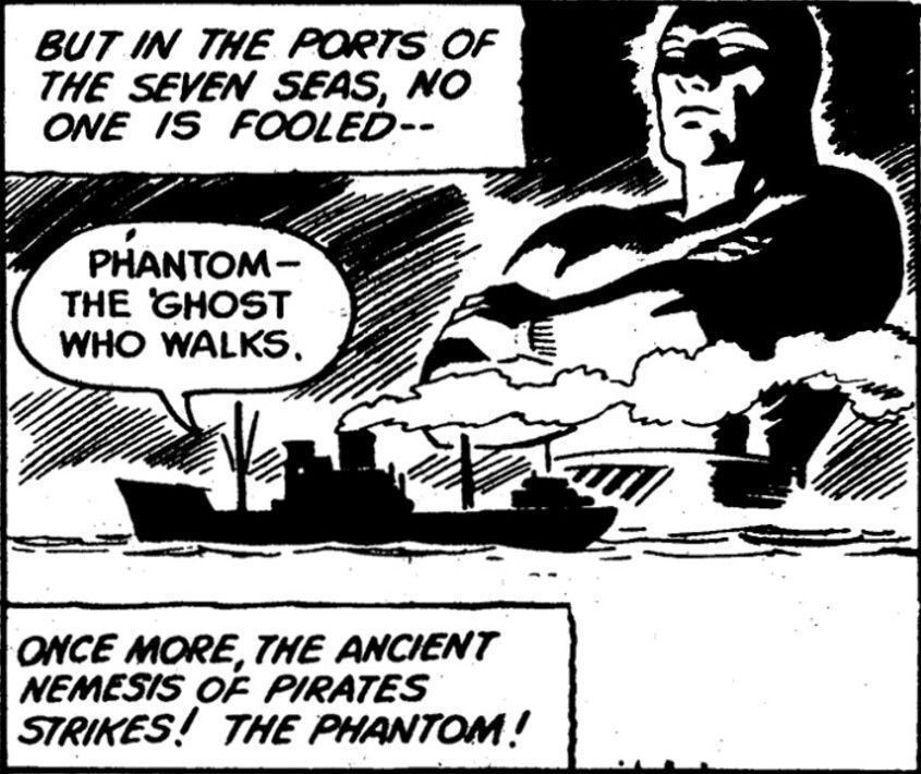 Chronicle_Tweet's tweet image. 50+ years ago, fans were reading #Phantom stories created by #LeeFalk &amp;amp; #SyBarry about oil tankers being hijacked. Could we see history repeating itself with oil shortages being very topical in today's world?

Art by Sy Barry