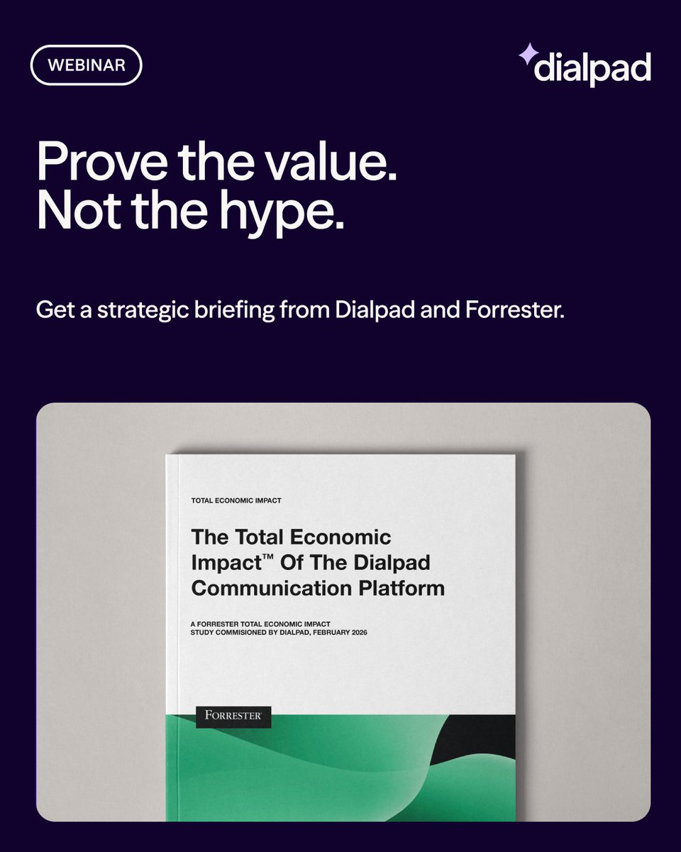 dialpad's tweet image. Everyone is talking about AI in the contact center.

Very few can prove the impact.

Join our webinar April 16 with @forrester to see what real results look like.

📅 April 16
⏰ 10 AM PT / 1 PM ET
📍 Virtual

👉 Save your spot: bit.ly/4mnsUJo

#Forrester #CX #Dialpad